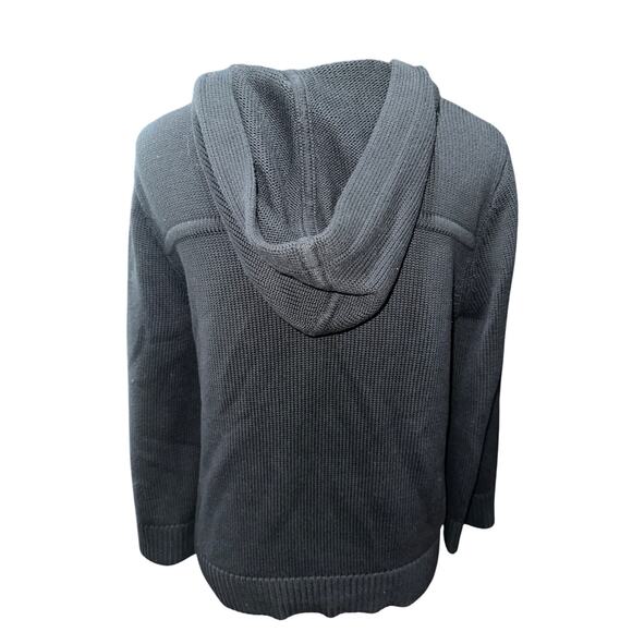 Lauren Ralph Lauren Cardigan Sweater Toggle Closure Hood Black M Timeless Preppy - Picture 4 of 13